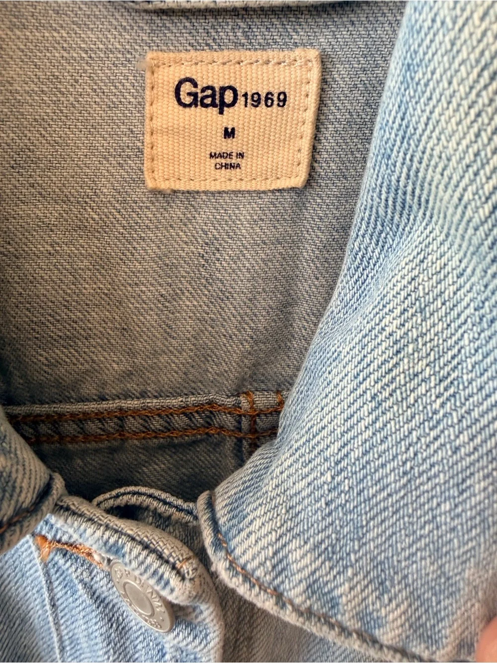 GAP 1969 Light Wash Belted Denim Utility Chore Jacket Size M - Picture 2 of 8